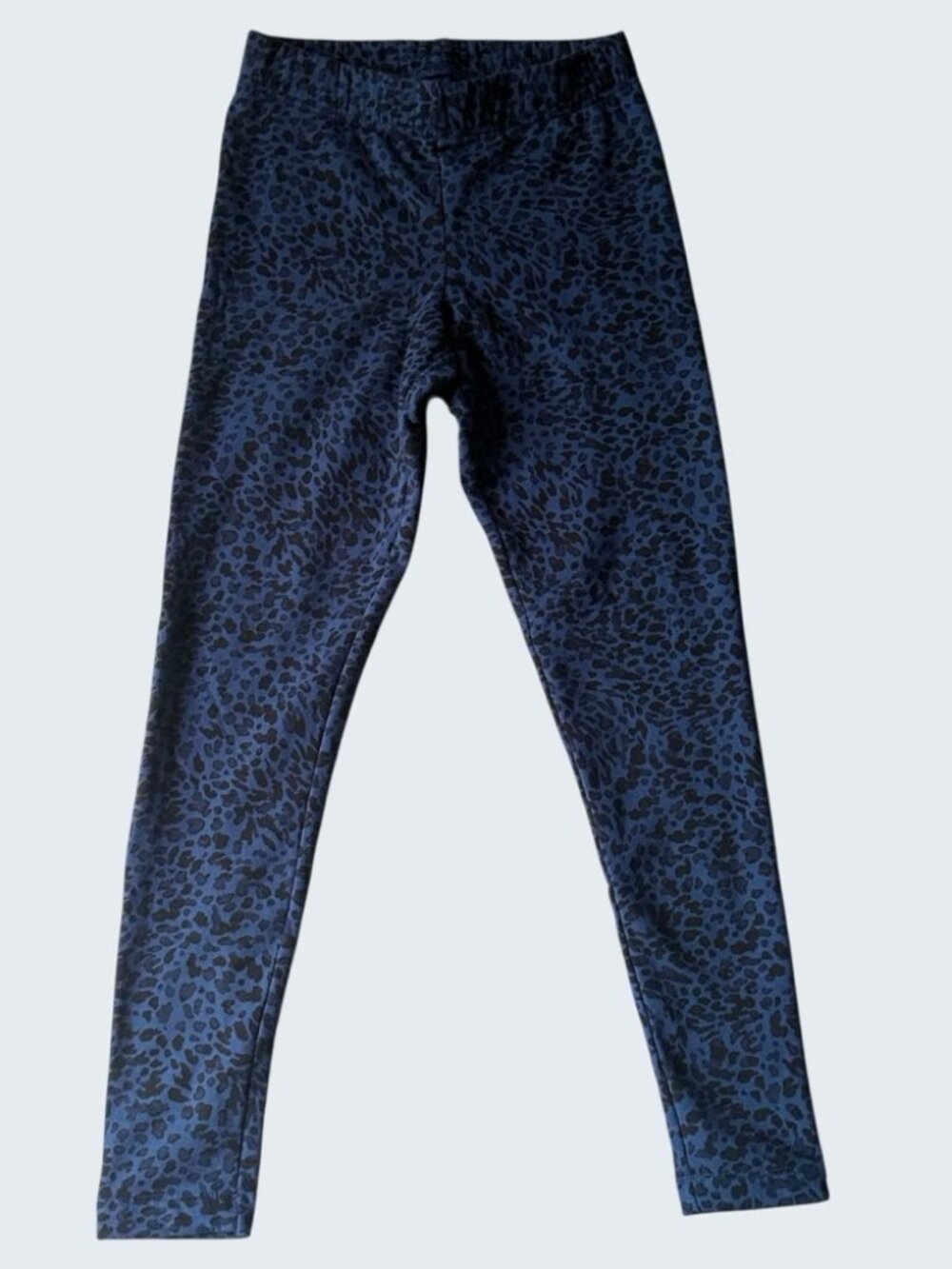 Old Navy Blue Black Animal Print Fleece Lined Winter Leggings Size Small